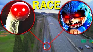 Drone Catches CURSED THOMAS vs SONIC.EXE At HAUNTED RAILROAD!! *THOMAS.EXE VS SONIC*