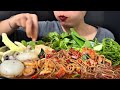 thaifood asmr ยำขนมจีนกุ้งเด้ง กุ้งจัมโบ้ทั้งหวานทั้งกรอบ คู่ขนมจีนshrimp noodle salad mukbang show