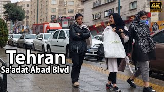 Walking Street in Heavy Rain Tehran 2022 Sa'adat Abad