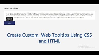 Create Custom Web Tooltips Using HTML and CSS in few minutes | Video