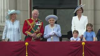Her Majesty the Queen lead Trooping the colour  2022 in the balcony.