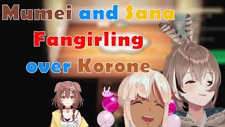 Mumei and Sana Fangirling over Korone at Sport Festival and she give Sweet talk to Sana