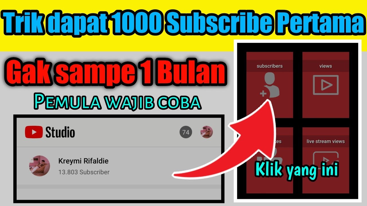 CARA MENDAPATKAN 1000 SUBSCRIBER GRATIS - YouTube