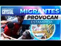 Migrantes haitianos provocan estampida en Tapachula, Chiapas | Noticias con Crystal Mendivil