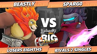 LMBM 2025 TOP 8 - Beastly (Zetterburn) Vs. Spargo (Clairen) Rivals of Aether II - RoA2