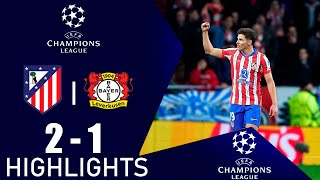 Atlético Madrid vs Bayer Leverkusen 2-1 Highlights Goals | UEFA Champions League 2024-2025