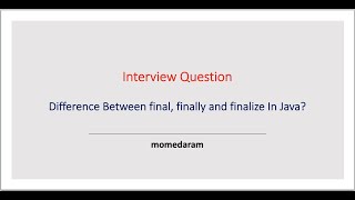 What is the difference between final, finally and finalize in java?