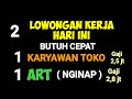 Ada 2 Loker Hari ini ll Lowongan Kerja Hari Ini