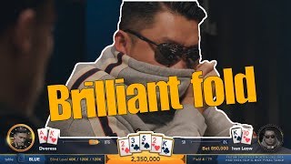 Brilliant fold during Triton Poker Series 2019 | Ivan Leow vs Daniel Dvoress
