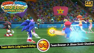 Mario & Sonic at the Rio 2016 Olympic Games Football gameplay Team Mario Luigi Peach Daisy | 4K