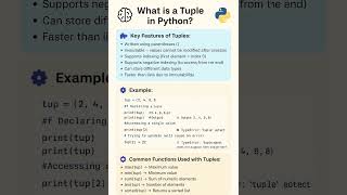 📘 What is a Tuple in Python? 🐍 | Python Data Types Explained | Python Tutorial for Beginners 💡 #⃣
