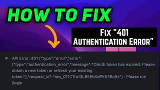 Claude Code 401 Authentication Error Fixed | How to Fix 401 Authentication Error on Claude API