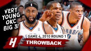 YOUNG Kevin Durant, Russell Westbrook & Harden Game 4 Highlights vs Lakers 2010