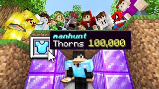 Minecraft Manhunt but i secretly used Thorns 100,000 armor..
