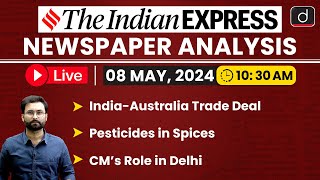 LIVE Newspaper Analysis | The Indian Express | 08 MAY 2024 | Drishti IAS English