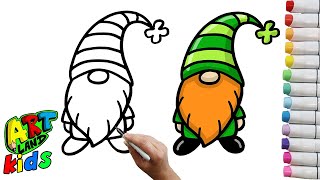 How to Draw a ST PATRICKS DAY GNOME for KIDS