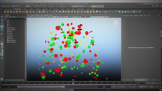Maya 2023 animation - nParticle Instancer Random attribute(Rotation,Scale,Particle ID)