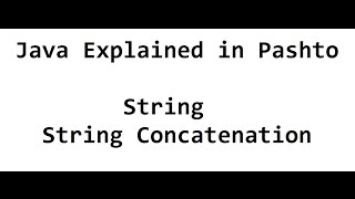 11. String in Java | Pashto