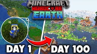 I Survived 100 Days on PLANET EARTH in Minecraft