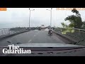 Dashcam shows moment bridge collapses in Vietnam following Typhoon Yagi