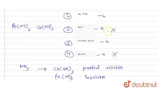 `Fe(OH)_(3)` and `Cr(OH)_(3)` precipitates can be completely separated by `:`