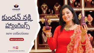 Kundan Nakshi Hangings Silver Jewellery| Emmadi Silver Jewellery