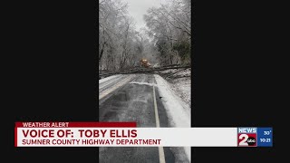 Road conditions in Sumner County, TN amid winter storm