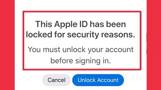 How To Fix This Apple ID has been locked for security reasons problem solve