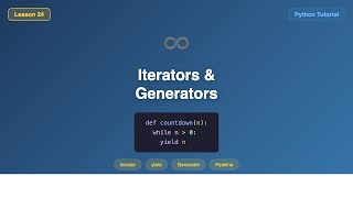 Iterators & Generators (yield, Lazy Evaluation, Data Pipelines) - Python Tutorial for Beginners #24