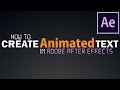 How To Create Professional ANIMATED TEXT in After Effects FAST | Tutorial