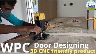 Ecoste WPC Door Design Decorative 3D CNC work tour furniture Interior PVC flush steel home delivery