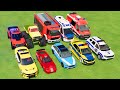 TRANSPORTING CARS, AMBULANCE, POLICE CARS, FIRE TRUCK, MONSTER TRUCK OF COLORS! WITH TRUCKS! - FS 22