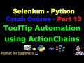 Learn Selenium with Python in 2025 | Part 13 - ToolTip Automation (Using ActionChains Class)