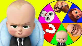 Boss Baby Movie Spin The Wheel Game Part 3 with Spiderman & Paw Patrol Toys, Slime | Ellie Sparkles