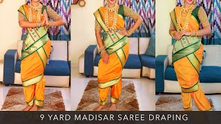 Madisar Saree Wearing | Iyer Style | 9 yard saree