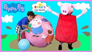 Peppa Pig Giant Surprise Egg Opening with Peppa Pig Toys