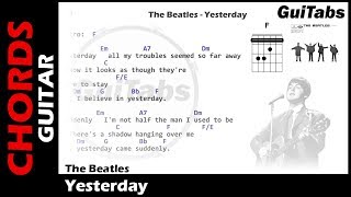 YESTERDAY 🎸 - The Beatles ( Lyrics - GUITAR Chords 🎸- Karaoke )
