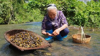 藏在河沙下的美味，有人嫌它個小難尋，有人愛它味美極鮮｜Grandma catches wild river clams to make traditional Chinese food｜美食 玉林阿婆