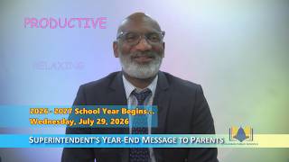 Superintendent's Year-End Message to Parents