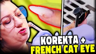 Korekta Paznokca i drugie podejście do FRENCH CAT EYE! [TES] #44