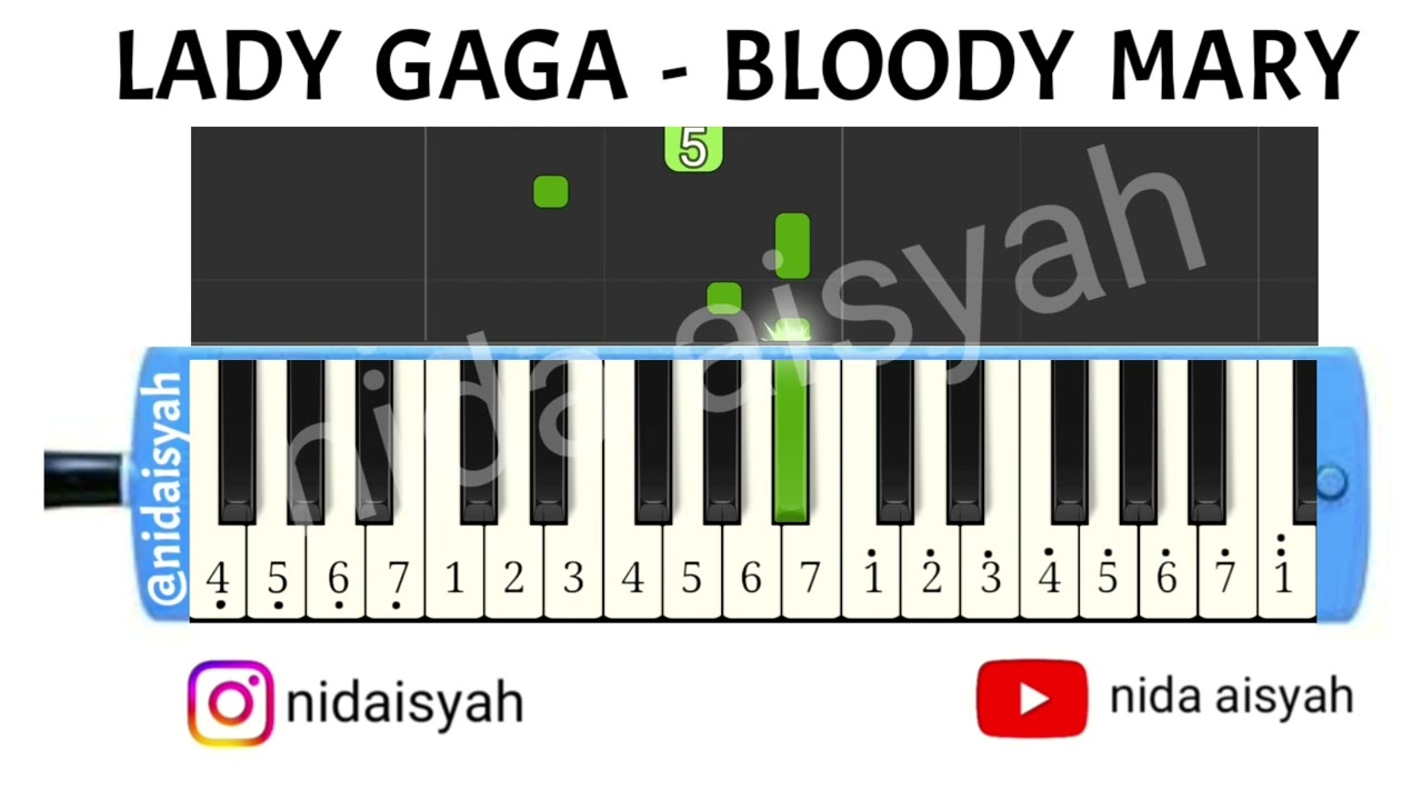 NOT ANGKA PIANIKA BLOODY MARY | TUTORIAL MUDAH MAIN PIANIKA LAGU BLOODY ...