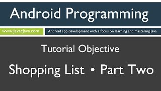 Learn Android Programming - Shopping List Part 2 Tutorial