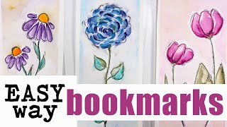 DRAW then PAINT !!! ~ DO IT DIFFERENTLY than usually ! 3 Watercolor Bookmarks for Beginners