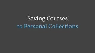 MicroLesson: Saving Courses