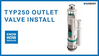 Geberit TYP250 Dual Flush Outlet Valve Installation