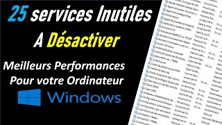 COMMENT AMÉLIORER LES PERFORMANCES DE SON PC WINDOWS ( Désactiver les services inutiles windows)