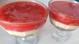 تحلية الفراولة باردة بمذاق رائع تستحق التجربة Simple \u0026 delicious Strawberry dessert