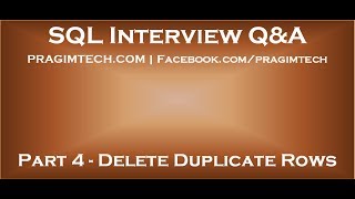 Part 4 Delete duplicate rows in sql