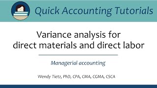 Variance Analysis: Basic Accounting