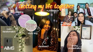 Getting My Life Together *unfiltered*✨l Depressed? I Study Vlog l Day In Life Of Medico l AIIMS